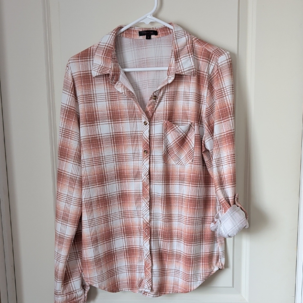 Casual Plaid Button-Down Shirt for Women